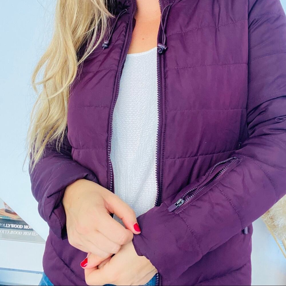 Fabletics Plum Purple Mischa Insulated Puffer Hoo… - image 5